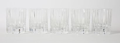 BACCARAT
Five crystal goblets, 