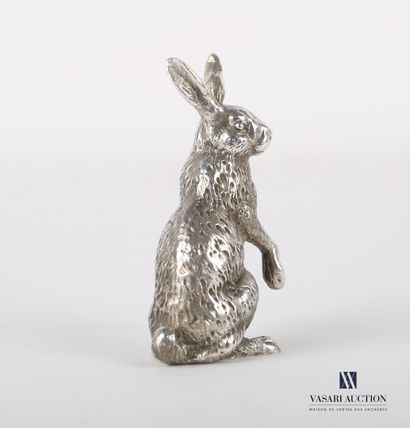 Silver subject representing a hare sitting.
Weight...