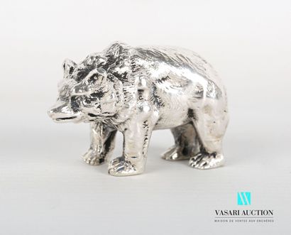 Silver subject representing a bear 
weight...