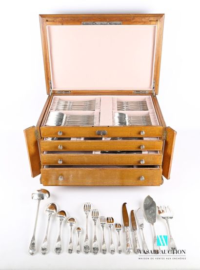 Silver household set of 124 pieces, the handle...