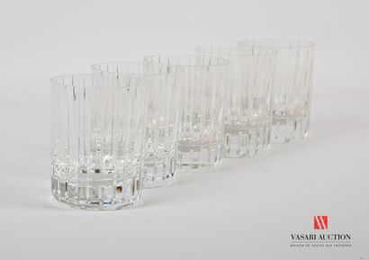 BACCARAT
Five crystal goblets, 