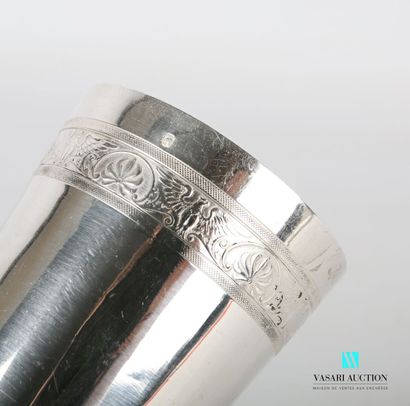 Timbale of truncated cone form posing on...