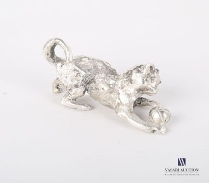 Silver subject representing a cat playing...