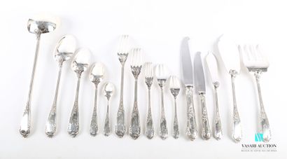 Silver household set of 124 pieces, the handle...