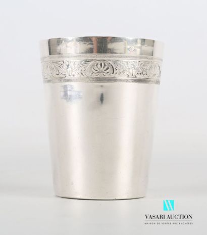 Timbale of truncated cone form posing on...