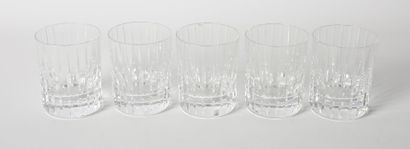 BACCARAT
Five crystal goblets, 