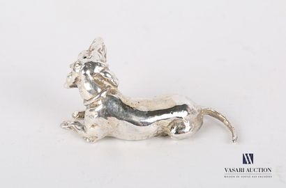 Silver subject representing a spaniel lying...