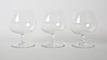 BACCARAT
Three crystal cognac glasses on...
