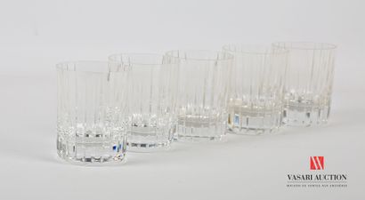 BACCARAT
Five crystal goblets, 
