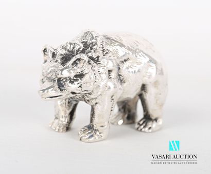 Silver subject representing a bear 
weight...