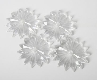 BACCARAT
Four crystal candle holders, round...