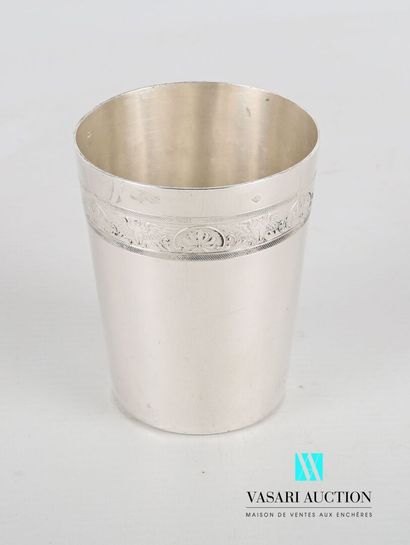 Timbale of truncated cone form posing on...
