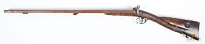 Fusil de chasse à percussion, canons en table,...