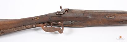 Fusil de chasse à percussion, canons en table,...