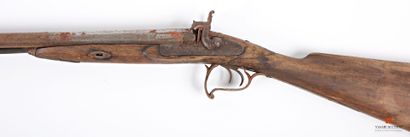 Fusil de chasse à percussion, canons en table,...