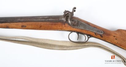 Fusil de chasse à percussion, canons en table...