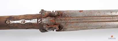 Fusil de chasse à percussion, canons en table,...