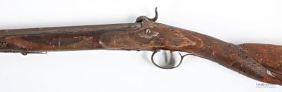 Fusil de chasse mono canon à percussion,...