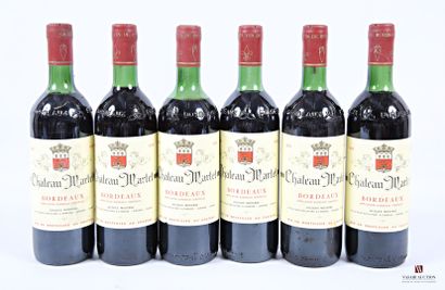 6 bouteilles	Château MARTET	Bordeaux	1978
	Et....