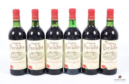 6 bouteilles	Château du PARADIS	St Emilion...