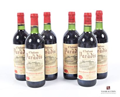 6 bouteilles	Château du PARADIS	St Emilion...