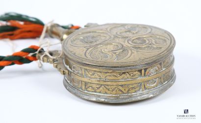 Bronze powder flask decorated with stylized...