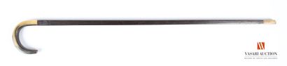 Walking cane, square rosewood shaft, horn...