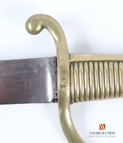 Sabre briquet an 9, poignée laiton poinçonnée...