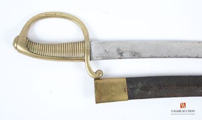 Sabre briquet an 9, poignée laiton poinçonnée...