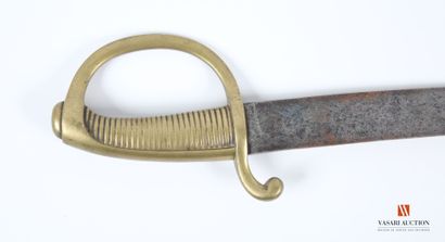 Sabre briquet an 9, poignée laiton poinçonnée...