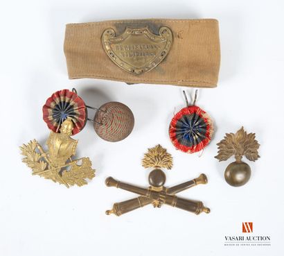 Headdress emblems and miscellaneous: grenade...