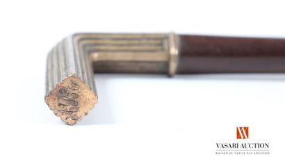 Cane, silver-plated brass handle, engraved...