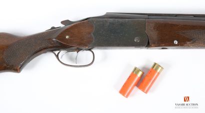 Lion Brand caliber 12-70 shotgun, superimposed...