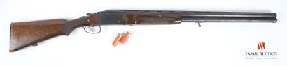 Lion Brand caliber 12-70 shotgun, superimposed...