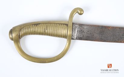 Sabre briquet an 9, poignée laiton poinçonnée...