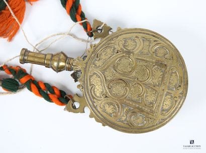 Bronze powder flask decorated with stylized...