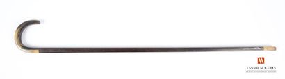 Walking cane, square rosewood shaft, horn...