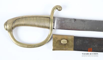 Sabre briquet an 9, poignée laiton poinçonnée...