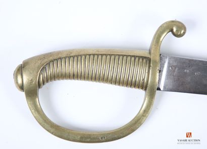 Sabre briquet an 9, poignée laiton poinçonnée...