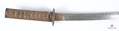 Wakisashi, lame épointée de 370 mm, habaki...