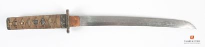 Tanto, lame de 255 mm, habaki laiton à striures,...