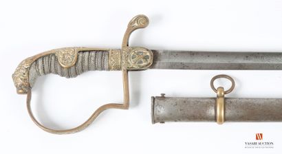 Sabre d'officier artilleur, lame légèrement...