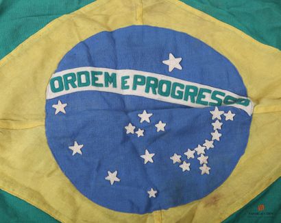 Drapeau du Brésil, coton imprimé 66 x 100...