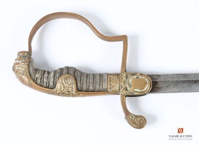 Sabre d'officier artilleur, lame légèrement...