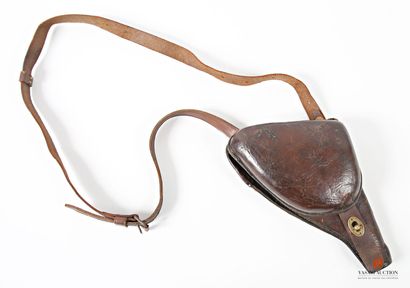Étui en cuir marron pour revolver d'ordonnance...