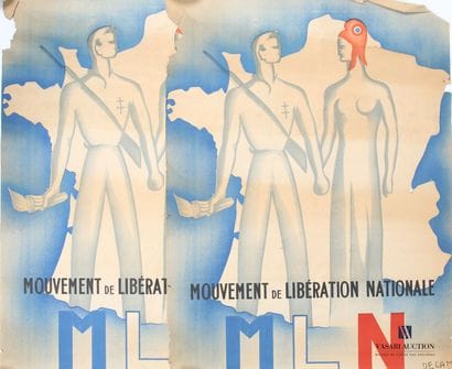 Two paper posters: Mouvement de Libération...