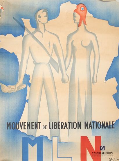 Two paper posters: Mouvement de Libération...