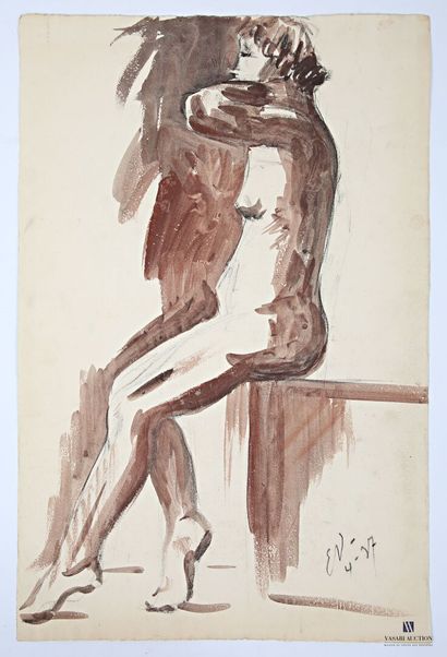 VALES Edmond (1918-2001)
Nue assise de profil
Aquarelle...