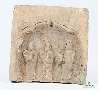 CHINE - Canton
Trois carreaux de terre cuite...