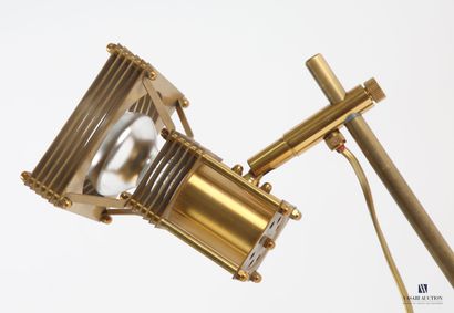 Lampe de chevet/liseuse en laiton doré marquée...